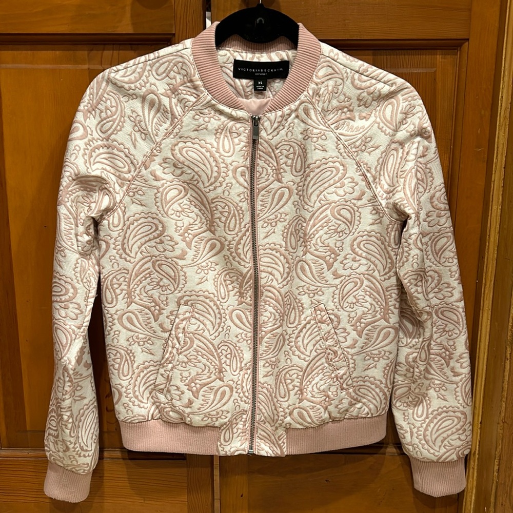 Victoria Beckham for Target. Pink Paisley Print Bomber Jacket. Size: XS